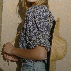 Doen Jane Top in Blue Jessamine Calico